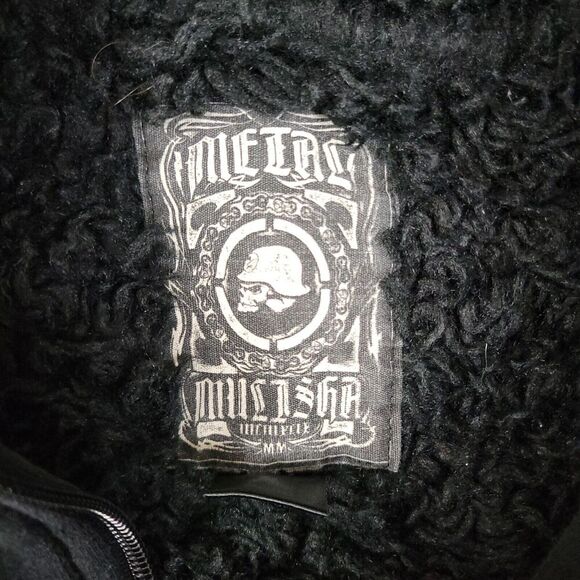 Metal Mulisha  Hoodie Men's Medium Black Full Zip Sherpa-Lined Jacket Sweatshirt - Picture 4 of 10